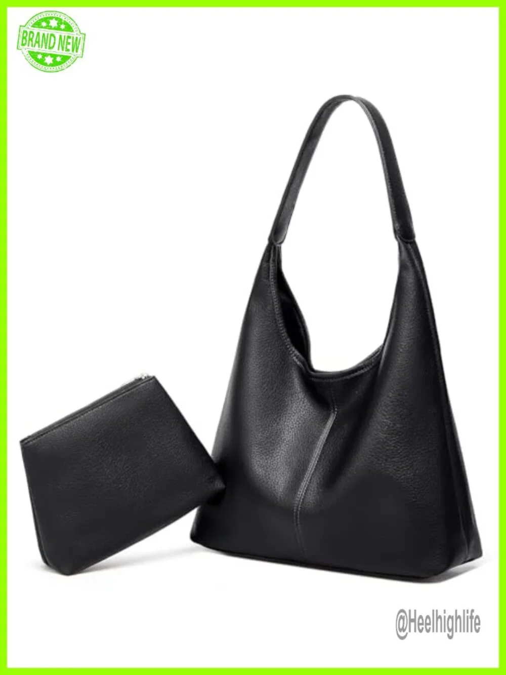Slouchy Hobo Bag Set PU Leather Soft Large Capacity Shoulder Tote Crossbody